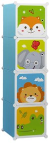 Dulap Modular Copii, 4 Compartimente, D4381, Blue