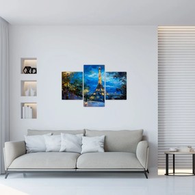 Tablou - Pictură în ulei a Turnului Eiffel (90x60 cm)