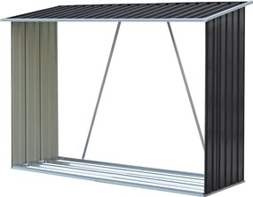Magazie pentru lemn, antracit/alb, 217x82x154 cm, DARYL TIP 2