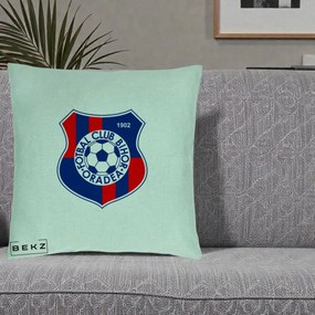 Perna Personalizata FC Bihor Oradea 1902 Fotbal, 40x40 cm, Verde Menta, Husa Detasabila, Perna Inclusa, BEKZ®