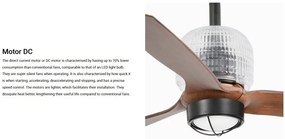 Lustra cu Ventilator si telecomanda DECO FAN M LED negru/maro