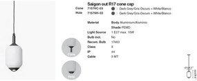 Lustra/Pendul iluminat exterior decorativ SAIGON cone cap R17 gri/alb