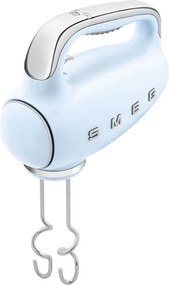 Mixer manual SMEG 50's Style HMF01PBEU, 250 W, 9 viteze, Functie Turbo, Afisaj LED, Timer, Accesorii, Albastru