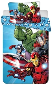 Avengers Light Blue lenjerie de pat pentru copii 100×135 cm, 40×60 cm