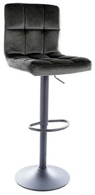 Scaun de bar Amo Velvet, negru