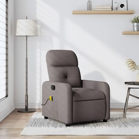 vidaXL Fotoliu de masaj rabatabil, gri taupe, material textil
