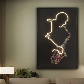 Tablou de perete decorativ cu iluminat Saxofon