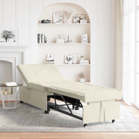 vidaXL Canapea extensibilă 3-in-1 Pull-Out Crem Catifea