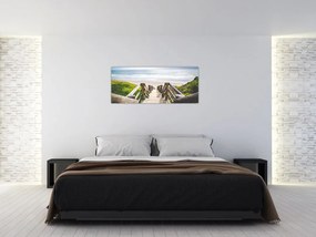 Tablou - Intare pe plaja (120x50 cm)