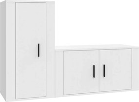 vidaXL Set dulap TV, 2 piese, alb, lemn prelucrat