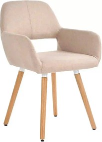 Scaun K283, bej/stejar, stofa clasica/lemn, 56X56X80 CM