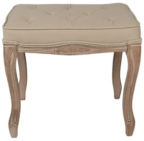 Taburet shabby chic, bej, stofa, 50x36x47 cm