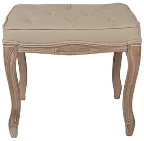 Taburet shabby chic, bej, stofa, 50x36x47 cm