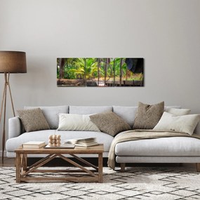 Tablou - Nava din lemn în canal , Thailand (cu ceas) (90x30 cm)