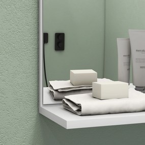 HOMCOM Oglindă Modernă de Baie Suspendată din Lemn cu 4 Rafturi, 45x15x58.5 cm, Alb | Aosom Romania