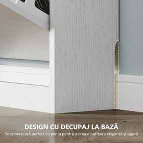 HOMCOM Dulap Subțire cu 3 Uși Rabatabile, pentru 12 Perechi de Pantofi, 80x17x108 cm, Alb | Aosom Romania