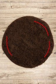 Covor SOFFI cerc shaggy 5cm maro - SECUNDAR-COTATI PRODUSUL