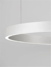 Lustra LED design circular cu iluminat sus si jos ELOWEN argintiu, diametru 98cm