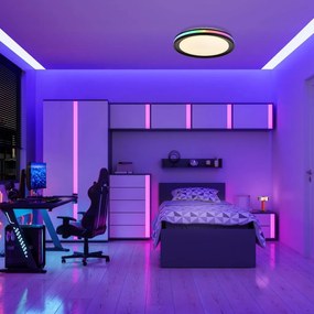 Plafoniera LED RGB dimabila cu telecomanda GAMER neagra