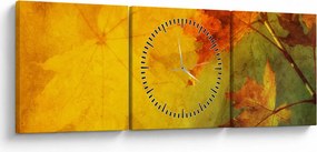 Tablou - Frunze de toamnă (cu ceas) (90x30 cm)