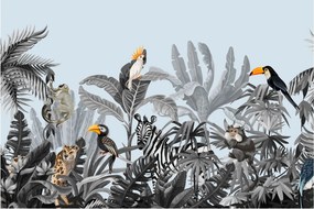 Tablou - Animale în pădurea tropicală (90x60 cm)