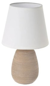 Veioză maro din ceramică cu abajur textil (înălțime 27,5 cm) – Casa Selección
