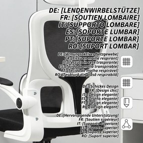 Vinsetto Scaun de Birou Ergonomic cu Tetieră Detașabilă Negru | Aosom Romania