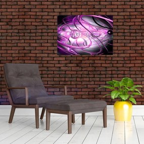 Tablou pe sticlă cu abstracție frumoasă în violet (70x50 cm)