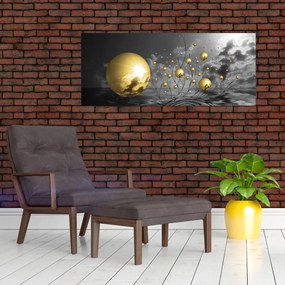 Tabloul bilelor în ocru (120x50 cm)