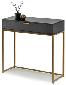 Măsuță consolă Norma M (lemn negru + auriu). Promo -8%. 1110822