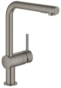 Baterie chiuveta bucatarie cu dus extractibil Grohe Minta antracit periat Hard Graphite