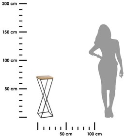 Suport flori 70x24 cm negru/maro