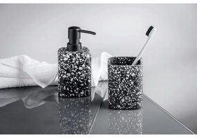 Recipient pentru periuțe de dinți Wenko Terrazzo, negru