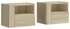 848316 vidaXL Noptiere de perete, 2 buc., stejar sonoma, 45x30x35 cm