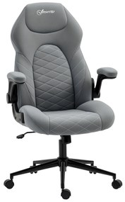 Scaun de birou ergonomic Vinsetto, înălțime reglabilă, 65.5x69.5x112-122 cm, Gri deschis | Aosom Romania