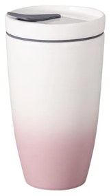 Cană de voiaj din porțelan Villeroy &amp; Boch Like To Go, 350 ml, roz - alb