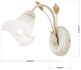 Aplica de perete design elegant SISI ivory-gold