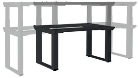 Masă înălțime reglabilă OfficeTech Strong 200 x 80 cm, picioare negre, stejar silverjack
