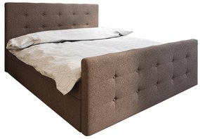 Pat matrimonial Boxspring 140 cm Milagros 1 (maro închis) ( cu saltea și sp. depozitare). 1046738