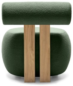 Fotoliu design verde închis HANNA, stejar