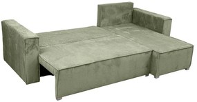 Canapea colt extensibila SMART COSARO menta, cu colt bilateral + 2 perne CADOU