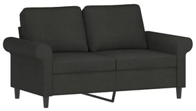 349189 vidaXL Canapea cu 2 locuri, negru, 120 cm, material textil