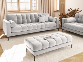 Canapea Bali 4 locuri velvet/picioare negre L217 cm