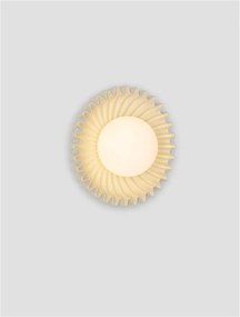 Aplica decorativa ceramica crem, sticla alb, PETEL