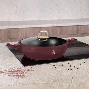 Cratita cu capac 30 cm 4,5L Leonardo Collection Berlinger Haus BH 8039, visiniu mat, mancarea nu se lipeste, compatibila cu inductie