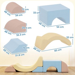 AIYAPLAY Set 5 Blocuri Moi pentru Copii 1.5-8 Ani Multicolor | Aosom Romania