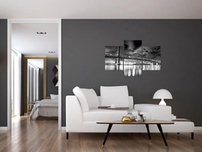 Tablou - Podul Benjamin Franklin, Philadelphia, alb-negru (90x60 cm)