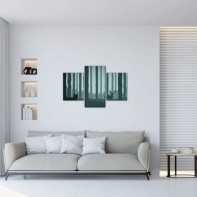 Tablou - Cerb cu lup pe stânci (90x60 cm)