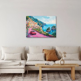 Tablou - Drum roz pe coastă (70x50 cm)