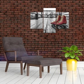Tablou cu pantofi cu role vechi roșii (90x60 cm)